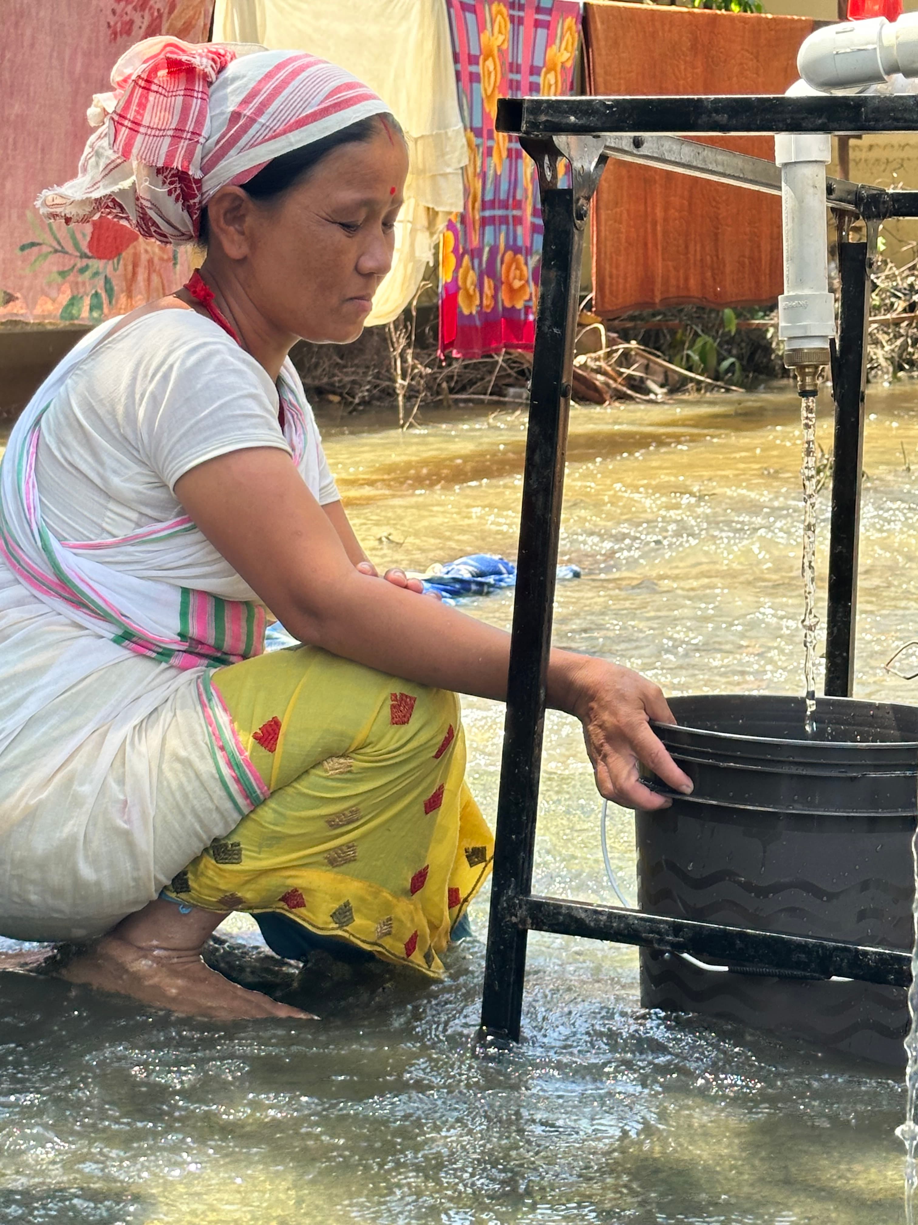 Mobile Instawater community water-purification unit installed in the field