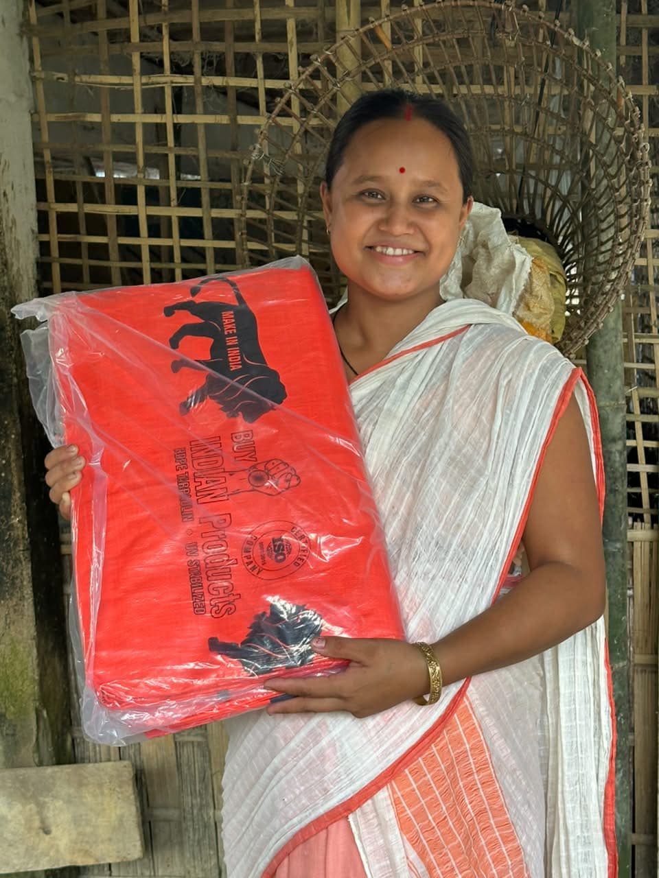 Emergency tarpaulins and shelter materials delivered in Assam